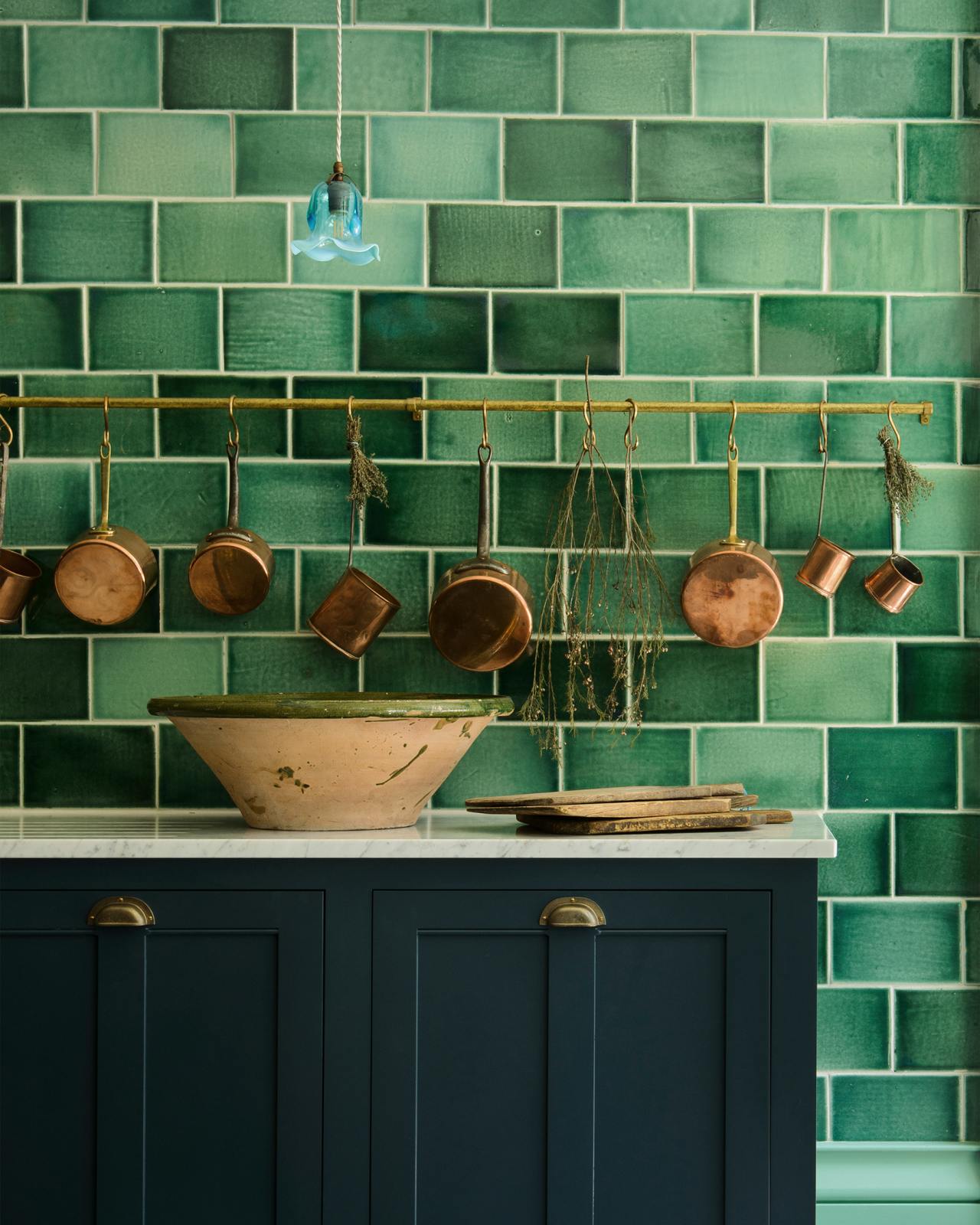 Emerald Green London Tiles deVOL Kitchens